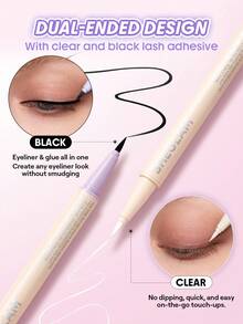 SHEGLAM [2 قطعة] مجموعة حزم رموش Flutter Wild Lash Clusters مع لاصق Flex Bond ومانع تسرب الرموش - الأسود - مشاهدة 5