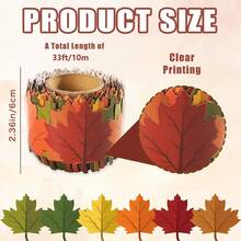 1 Roll 10M Fall Maple Leaf Border Trim Thanksgiving Classroom Bulletin Board Decor - Decorative Stickers - View 2