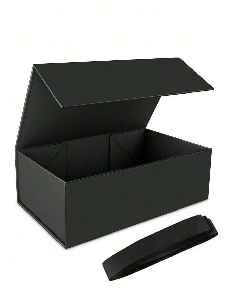 Black Ribbon Gift Box, High-End Birthday Christmas Packaging Box, Bridesmaid Groomsman Gift Charming Gift Box, Large Sturdy Clothing Storage Box, Cute Luxury Gift Souvenir Box, Holiday Party Gift Supplies