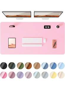 Leather Desk Protector Mat, Office Desk Pad, Large Mouse Pad, Nail Art Table Mat, Makeup Mat, Non-Slip PU Leather Blotter, Laptop Desk Pad, Office And Home Waterproof Writing Pad - Multicolor - View 19