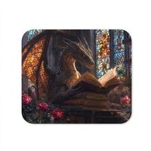 Dragon Reading In Library Pattern Extra Long Gaming Mouse Pad And Desk Mat Set, Non-Slip Durable Rubber Bottom, Smooth Surface, Suitable For Computer Laptop Office Home, Abstract Art Decor, Back To School Supplies - A - View 12