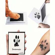 1/2/3/4/5pcs Inkless Pet Paw Print Keepsake (Includes 2 Cards), (Usage: Use With Red Text Facing Down) Pet Memorial, Perfect For Commemorating Cat And Dog Growth, Preserving Precious Pet Memories, Valentine's Day Gift (Remove Hair Between Pet Paws For Best Results) - Multicolor - View 1
