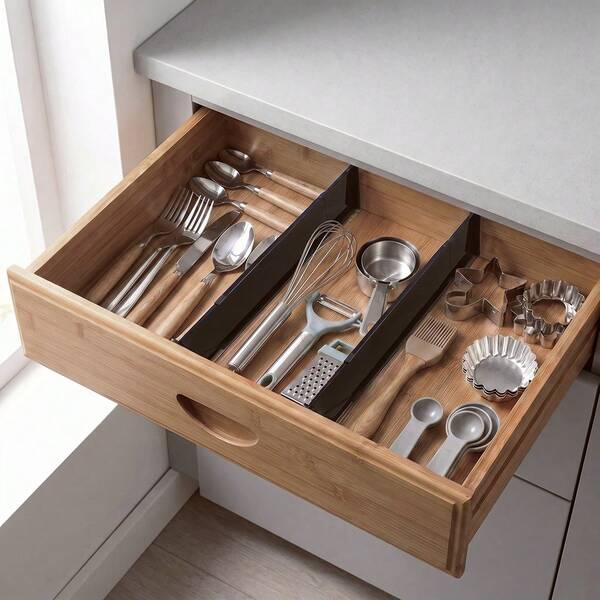 4/8/10/12/16pcs Adjustable Drawer Dividers, Free Combination Storage Baffles, Suitable For Kitchen, Bathroom, Desk And More