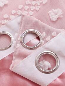 1pc Double Layer Blackout Curtain With Metal Rings, Available In Beige, Pink, Grey, Dark Grey And Green, Featuring Double Layer Insulation Effect, Metal Rings At Top For Easy Hanging, Suitable For Living Room, Bedroom And Office Holiday Decoration, All Season Use - Pink - View 5