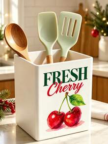 1件裝「FRESH CHERRY」多功能收納整理盒－餐具架、桌面收納盒（適用於收納餐具、吸管、茶包、筆、遙控器），塑膠材質，小巧省空間，適合廚房、辦公室、客廳（下單前請確認尺寸） - 彩色 - 查看 3
