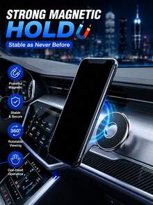 1PC Magnetic Car Phone Holder,Car Phone Mount,High-Grade Aluminum Alloy,High-Strength Magnetic Ring,Strong Attachment,360° GPS Holder,Universal Smartphone Accessory,Car Accessories,Hands-Free,Travel Essentials,Fathers Day Gifts,Summer Road Trip - Q6 - View 8