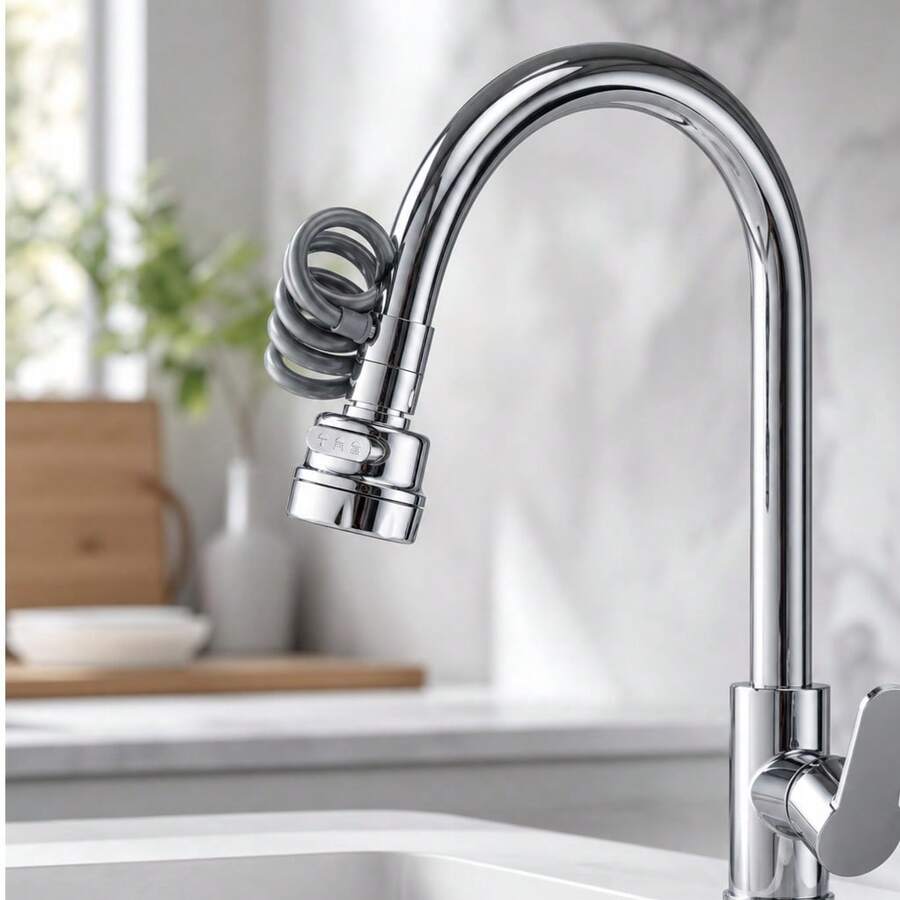 360° Rotatable Faucet Extender, Stainless Steel Anti-Splash Tap Aerator Booster With 2 Water Flow Modes, Water Saving Filter Sprayer, Universal Tap Accessory For Kitchen Sink, Bathroom Washbasin & Restaurant Use - Kitchen Splash-proof Frother - View 1