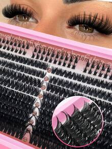 134pcs Fluffy Spiky Eyelash Extensions, 100D D-Curl,12-20mm Mixed Length, Manga Eyelash Clusters, Single Thick Pointed Tip Eyelash Extensions For DIY, Cartoon Eyelash Extensions, Thick Eyelashes, Aesthetic - View 8