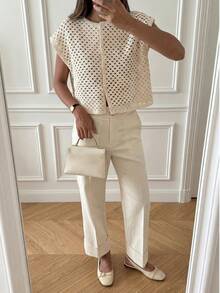 Elegant Daily Business Office Commute Minimalist Casual Long Pants - Apricot - View 2