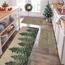 1/2/3pcs Christmas Theme Kitchen Rugs, Flannel Kitchen Rugs, Comfortable Soft Absorbent Non-Slip Machine Washable With Non-Slip Backing, Suitable For Entryway, Living Room, Bedroom, Kitchen, Dining Room, Bathroom, Laundry Room, Patio, Hallway, Multi-Functional Home Floor Mat, Christmas Holiday Decoration Rug - Multicolor - View 4