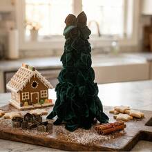 Luxury Velvet Bow Christmas Tree Decor, Handcrafted Fabric Mini Xmas Ornament, Elegant Table & Wall Hanging Decoration For Holiday Home Party - Multi-color - View 8
