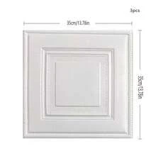 35*35cm Regular Square Frame 3D Textured Wallpaper, Clean Lines, Pure Matte White, Water-Resistant And Stain-Resistant, Self-Adhesive, Modern Minimalist Versatile Design. Suitable For Living Room, Bedroom, Kitchen, Bathroom, Ceiling, Easily Enhancing Home Elegance. - A-square - View 12