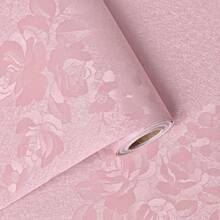 1pc Vintage Floral Wallpaper, Peel And Stick Pink Rose Pattern Wallpaper, Removable Self-Adhesive Wall Sticker, Floral Contact Paper For Home Decor - Pink Pattern - View 10