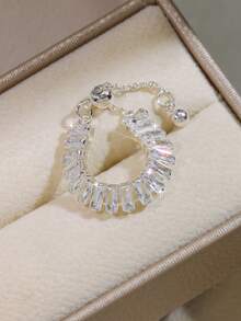 1pc Fashionable Exquisite Zirconia Ring Women's Jewelry - Silver - View 2