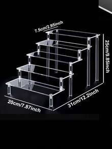 1pc Multi-Layer Acrylic Display Stand, 3-Tier Food/Dessert Display, Perfume Storage Rack, Small/Mini Display Stand For Storage And Decoration - Clear - View 10