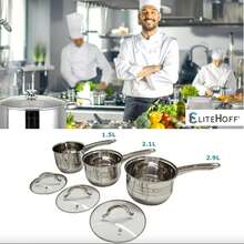 EliteHoff Stainless Steel Saucepan With Glass Lid, 7-Layer Base, Long Handle Cooking Pot For Induction & All Stovetops – 1.5L / 2.1L / 2.9L - View 9