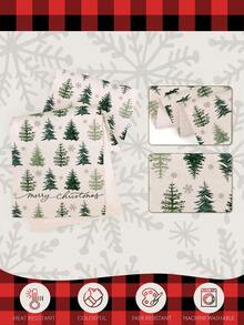 [Christmas Hot]1pc Christmas Table Runner, Christmas Tree Tablecloth, Reindeer, Snowman, Snowflake, Christmas, Merry Christmas, Christmas Decoration, Christmas Gift, Christmas Decorative Rectangular Tablecloth, Suitable For Home Decor, Living Room Decor, Multiple Size Options - Multicolor - View 9