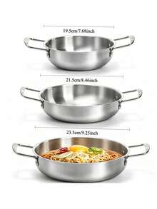 3 Pieces Korean-Style Ramen Cookware Set - Japanese Ramen/Korean Side Dish Bowls With Handles, Suitable For Pasta And Soup, Ideal For Home And Outdoor Cooking, Exquisite Durable Kitchenware - Multiple Sizes Soup Bowls And Salad Bowls - View 5