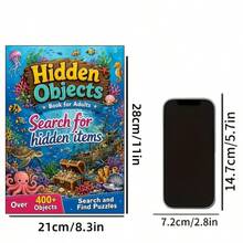 Mindfulness Art Coloring + Hidden Object Puzzle 2-In-1 Activity Book A4 Paperback Binding Suitable For Adults And Seniors Brain Training Stress Relief Gift - Single Piece - View 3