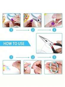 Bộ kìm làm trang sức màu hồng 2 món/1 bộ (3 món) - Công cụ thép rèn thiết kế công thái học dùng cho xỏ hạt, thủ công và làm vòng tay - Bao gồm kìm cắt dây, kìm mũi dài và kìm mũi tròn - hồng - Xem 2