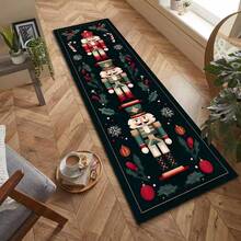 1 pieza Alfombra de piso con diseño de Cascanueces de Acebo Navideño, Alfombra de cocina, Alfombra de cocina, Felpudo, Alfombra pasillera, Alfombra de piso, Alfombra de área, Alfombra navideña, Alfombra de pasillo, Alfombra de dormitorio - Multicolor - Ver 5