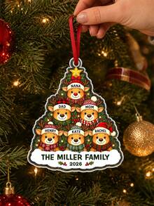 1pc Personalized Reindeer Family Christmas Ornament, Custom Family Name Acrylic Ornament, Reindeer Tree Ornament, Christmas 2026 Family Gift,Christmas Tree Decor,Christmas Gift - Multicolor - View 10