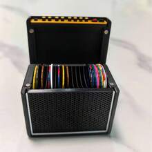 1pc Black 3D Printed Vintage Guitar Amp Pick Storage Box, Flip-Top Design With 12 Independent Slots + 1 Large Storage Compartment, Exquisite Guitar Pick Organizer, Perfect Gift For Music Guitar Enthusiasts - Black - View 7