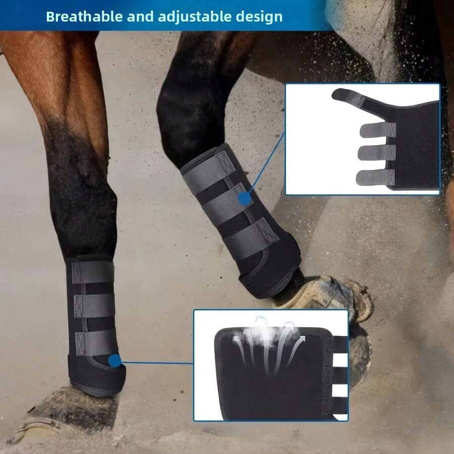 1 Pair Professional Horse Leg Guards, Horse Leg Wraps, Horse Hoof Leg Guards, Horse Leg Protectors, 2/4 Pieces, Lower Limb Protection, Front And Rear Leg Protective Gear, Anti-Collision Leg Bags, Professional Equestrian Competition Equipment, Durable And Adjustable Straps, Soft Material For Front And Rear Leg Support To Gently Care For Delicate Leg Tissues Of Foals And Adult Horses, Reusable