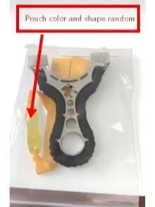 Professional Hunting Slingshot, High Precision Powerful Outdoor Slingshot With Anti-Slip Handle, Suitable For Target Practice. Leather Pouch Color, Shape And Size Are Random. Rubber Band Color Is Random - Multicolor - View 12