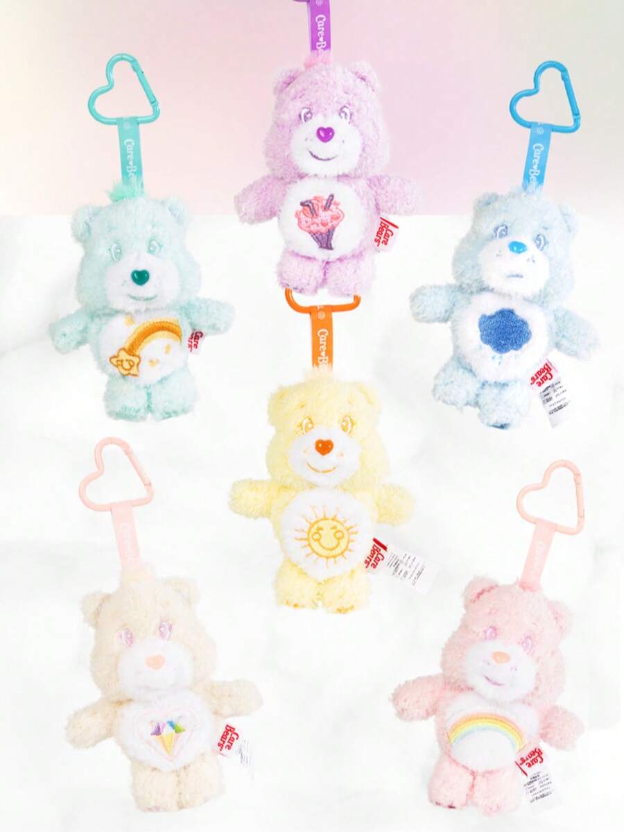 Care Bears 15cm Plush Keychain Cute Cartoon Bear Pendant Soft Stuffed Bag Charm Key Ring Daily Decoration & Gift