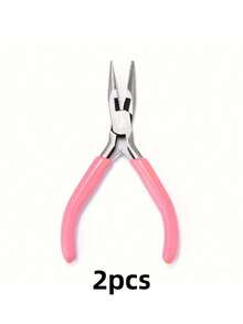 Bộ kìm làm trang sức màu hồng 2 món/1 bộ (3 món) - Công cụ thép rèn thiết kế công thái học dùng cho xỏ hạt, thủ công và làm vòng tay - Bao gồm kìm cắt dây, kìm mũi dài và kìm mũi tròn - hồng - Xem 8