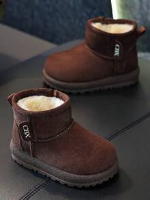Children's Winter Snow Boots Thickened Boys Girls Fashion Boots Thermal Lined Warm Ankle Boots - Brown - View 5