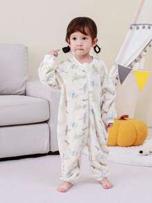 Infant Toddler Baby Flannel Leg Split Sleep Bags For Four Seasons Wear Fluffy Fleece Long Sleeve Cozy Soft Overalls Sleepsack 0-3Y - Dinosaur - View 14