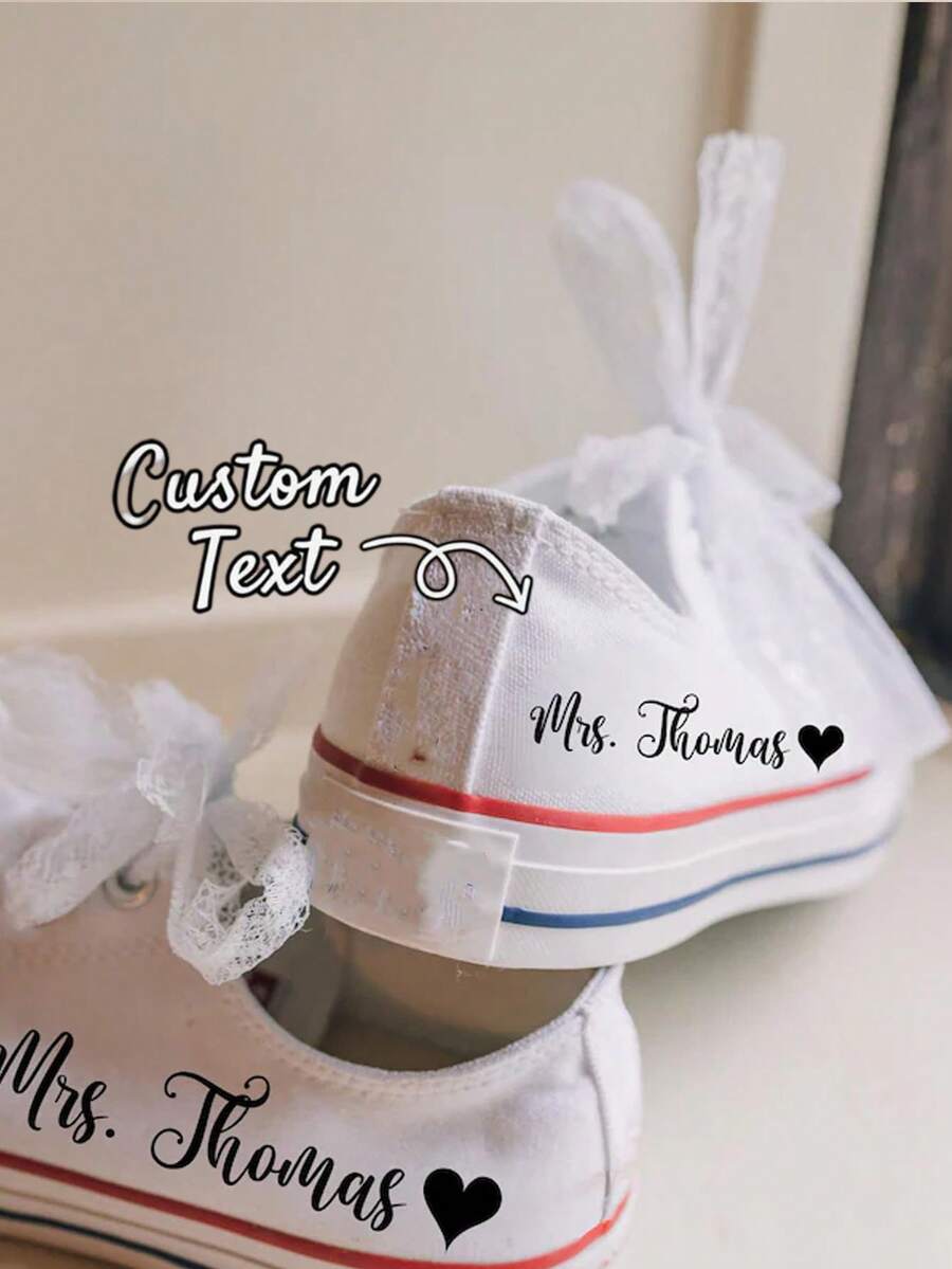 1/6/12pcs Custom Wedding Shoe Decal,Customize Text,Wedding Shoe Decals Wedding Party Shoe Decals For Wedding Stickers For Bride Decals For Groom - Multicolor - View 1