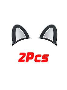 2/4pcs Cute Cat Ear Car Blind Spot Mirror, High Definition Wide Angle Convex Rearview Safety Mirror, Universal Car Accessory, Suitable For Women Girls SUV Sedan - A - View 6