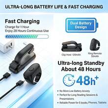 Pembalik Halaman Nirkabel Multifungsi & Remote Kamera, Kompatibel dengan Kindle, Tablet iOS dan Android, Dilengkapi dengan Baterai Lithium Isi Ulang dan Pengisian Daya USB - View 11