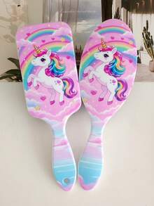 BEATURE 2pcs/1pc Pink Unicorn Pattern Air Cushion Comb, Scalp Massage Comb, Anti-Static, Durable ABS Handle, Nylon Bristles, Suitable For All Hair Types, High-Quality Air Cushion Comb. - Pink Unicorn - View 8