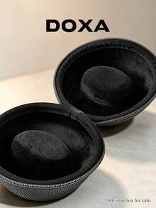 DOXA Brand Logo Round Watch Protective Case, Wear-Resistant & Moisture-Proof, Portable Single Watch Gift Storage Box, Suitable For Watch Collectors - Black - View 4