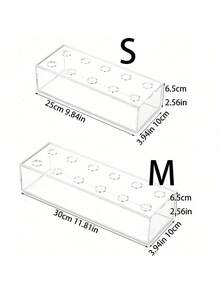 1pc Transparent Acrylic Flower Box Suitable For Weddings, Parties, Home Tabletop And Store Display, Multi-Hole Lid Design To Fix Flower Stems, Can Insert Roses And Artificial Flowers To Create Floral Arrangements, Transparent Box Body Can Hold Water For Freshness, Rectangular And Square Multiple Sizes Available, Enhances Scene Atmosphere, A Versatile Flower Container For Decoration And Storage - Multicolor - View 2