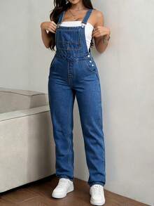 Women Denim Overalls & Jumpsuits - Blue - View 3