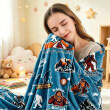 1pc Glow In The Dark Bigfoot Blanket Soft Flannel Fleece Throw Sasquatch Camping Pattern Cozy Plush Blanket Suitable For Bed Sofa Bench And Outdoors Can Also Be Used As A Birthday Gift - Multicolor - View 4