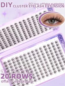 MEM 280pcs Lash Cluster Extension Kit Features Slender, Elongated Lashes And Includes Essential Tools-Lash Bond, Glue Remover, And Tweezers. It Is Perfect For Beginners, Making It Easy To Achieve Salon-Quality Results With A DIY Application At Home. - Black - View 4