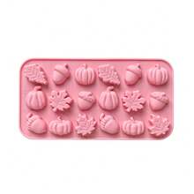 Autumn Harvest Theme 18-Cavity 3D Silicone Chocolate Mold, Maple Leaf, Acorn And Pumpkin Shapes, Thanksgiving Theme Candy, Pudding And Jelly Making Mold - View 10