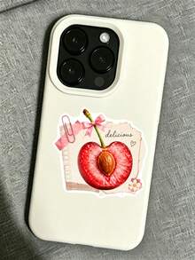 50Pcs Red Sweet Cherry Graphic Stickers, Aesthetic Fruit Dessert Waterproof Decals For Notebook, Luggage, Skateboard - Multicolor - View 6