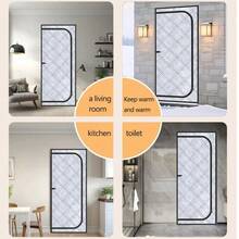 Aluminum Foil Oxford Fabric U-Shaped Zipper Door Curtain, Thickened Thermal Insulation Windproof Sealed Heat Barrier, For Home Use - Insulated Door Curtain - View 1