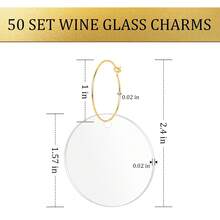 20/50pcs Wine Glass Decor Rings Round Acrylic Blank Wine Glass Marker Rings Suitable For Stemware Christmas Wedding Tasting Party Martini Glasses Birthday Decoration Identification Labels - View 6
