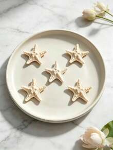 5/20pcs Ocean Starfish Shaped Hair Clips Cute Fashion Bangs Clips Vintage Side Alligator Hair Clips Personalized Hair Accessories - Apricot - View 3