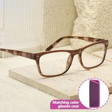 4Pcs Large Frame Rectangular Reading Glasses, Color Block Design, Comfortable Spring Hinges, Suitable For Women's Daily Reading, Comes With High-Quality Glasses Storage Bag - White - View 6