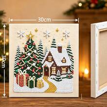 Christmas Pearl Diamond Painting Kit With Frame, Luxury Pearl Christmas Tree Diamond Art, Adult Christmas Pearl Bead Handmade Craft, Gemstone Diamond Sticker Home Wall Decor, Relaxing Creative Hobby - With Frame - View 12