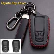 Leather Car Key Case Full Cover Shell For Prius Camry Corolla CHR C-HR RAV4 Land Cruiser Prado Keychain Accessories - one-size - View 1